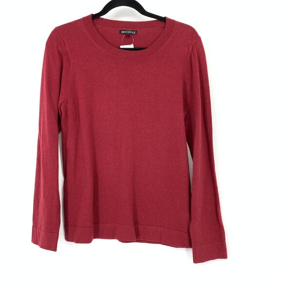 J. Crew Sweaters - J.Crew Mercantile Cotton Wool Blend Teddie Pullover Sweater Womens Sz M Red NEW